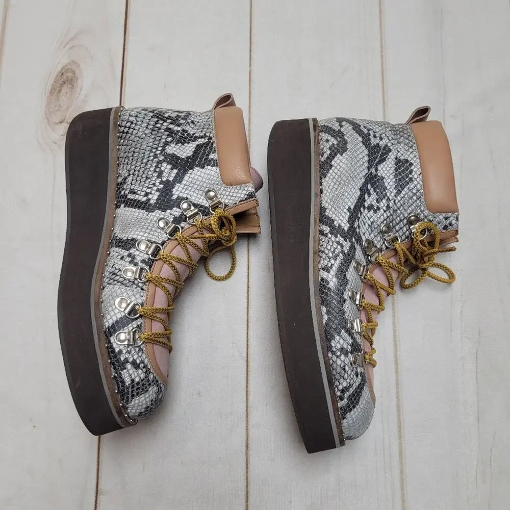 Free People Durango snake snakeskin leather hiker boots platform bohemian boho
